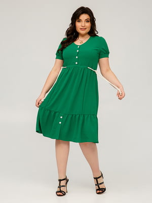 Платье А-силуэта  зеленое “Моника” | 6293339