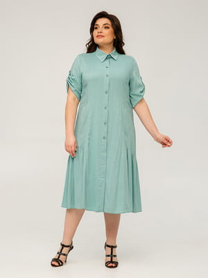 Сукня-сорочка м’ятного кольору "Світлана" | 6293351