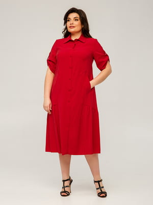 Платье-рубашка  красное “Светлана” | 6293352