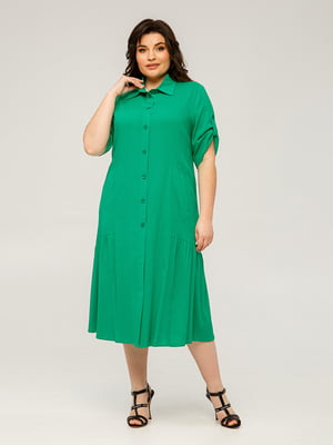 Сукня-сорочка зеленого кольору "Світлана" | 6293354