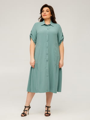 Сукня-сорочка ментолового кольору "Світлана" | 6293355