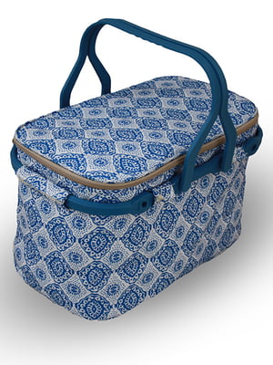 Термо-сумка для пикника голубая с принтом (25 л) | 6294298