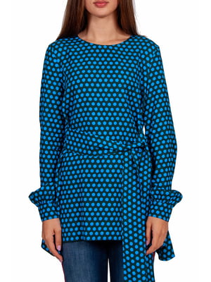 Блуза блакитна в горошок | 6296211