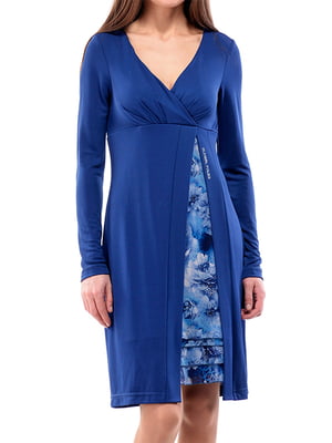 Платье синее в цветочный принт | 6296324