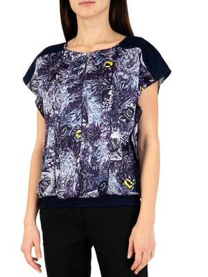 Блуза фіолетова з принтом | 6296493