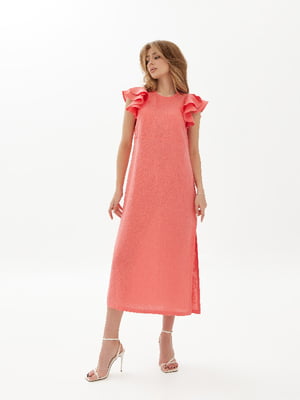 Платье А-силуэта кораллового цвета | 6299693