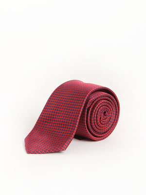 Краватка червона в принт | 6301757