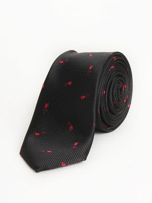 Краватка чорна в горошок | 6301763