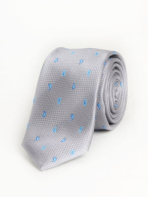 Краватка сіра з принтом | 6301766