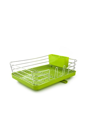 Сушка для посуды с органайзером зеленая | 6305647