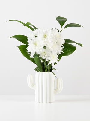 Ваза для квітів декоративна біла (11 см) | 6305907