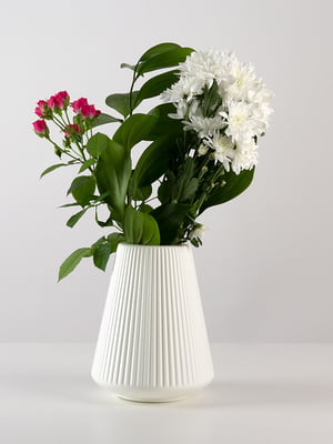 Ваза для квітів декоративна біла (20 см) | 6305909