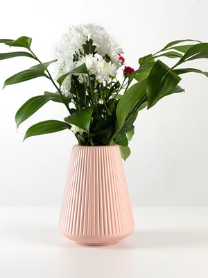 Ваза для квітів декоративна рожева (20 см) | 6305911