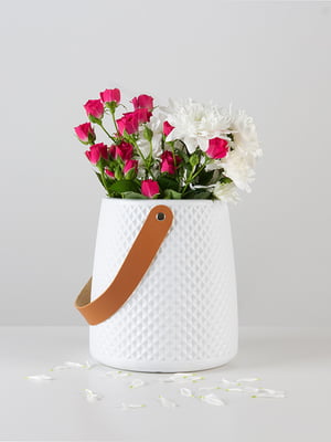 Ваза для квітів декоративна біла (17 см) | 6305918