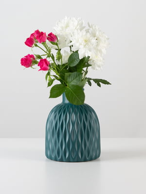 Ваза для квітів декоративна синьо-зелена (15 см) | 6305927