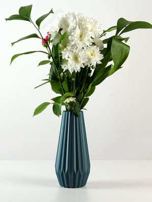 Ваза для квітів декоративна синя (22 см) | 6305928