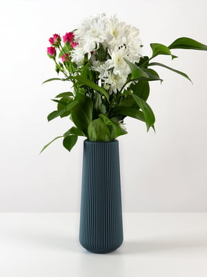 Ваза для квітів декоративна синя (23 см) | 6305930