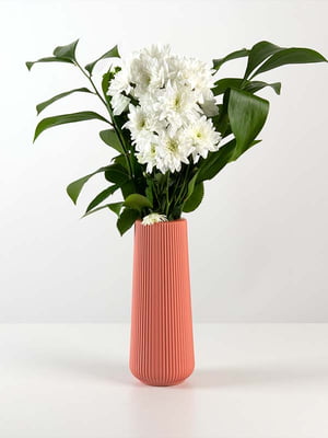 Ваза для квітів декоративна коралова (23 см) | 6305931