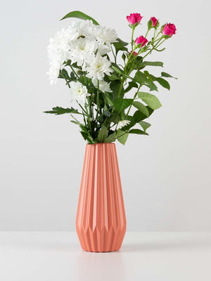 Ваза для квітів декоративна коралова (22 см) | 6305933