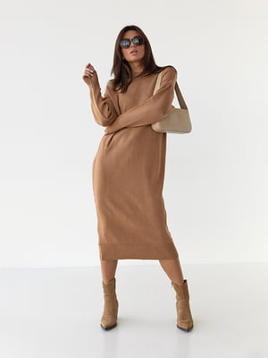 Сукня-светр кавового кольору | 6306308