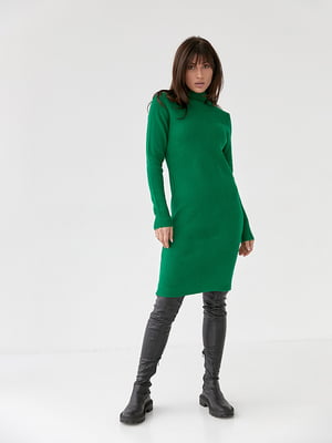 Платье-свитер зеленое | 6306697
