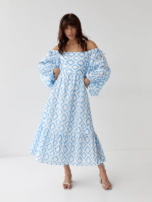 Сукня А-силуету блакитна в ромби | 6307428