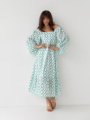 Сукня А-силуету зелена в ромби | 6307429