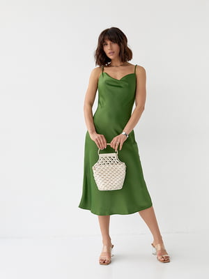 Платье в бельевом стиле зеленое | 6307674
