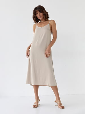 Сукня у білизняному стилі бежева | 6307698