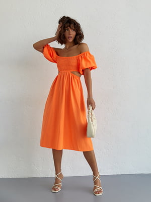 Платье-А силуэта оранжевое | 6307755