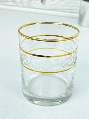 Набір склянок для віскі декорованих під золото 250мл | 6308014