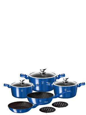 Набір посуду Haus Metallic Line Royal Blue Edition 10 предметів | 6308485