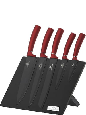 Набір ножів із нержавіючої сталі Haus Metallic Line BURGUNDY Edition | 6310366