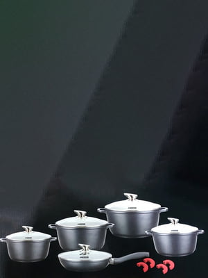 Набор посуды с мраморным покрытием 14 предметов | 6310869