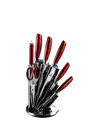 Набор ножей на подставке 8 предметов Haus Metallic Line BURGUNDY Edition | 6311047