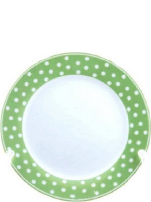 Тарелка фарфоровая (зелёная) 26 см | 6311562