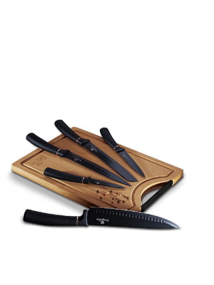 Набір ножів із дошкою 6 предметів Haus Black Rose Collection | 6312287