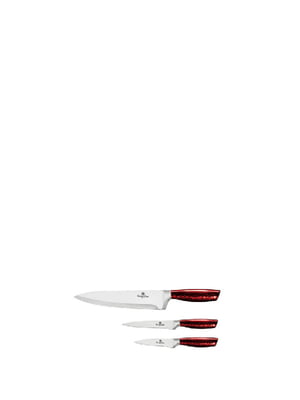 Набір ножів 3 предметів Haus Metallic Burgundy Line | 6312297