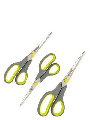 Набір універсальних ножиць 3 предмети з нержавіючої сталі з пластиковими ручками 19.2см; 21.5см; 24.5см | 6313625