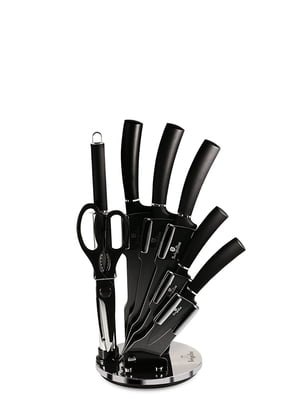 Набор ножей на подставке 8 предметов Haus Black Silver Collection | 6315142