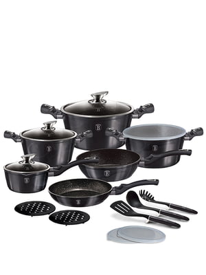 Набір посуду 18 предметів Haus Metallic Line Carbon Pro Edition | 6316859