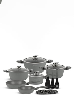 Набор посуды из 15 предметов Grey Line | 6316945