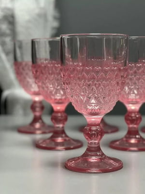 Набор бокалов для вина 6х300 мл Розовое сердце | 6320795