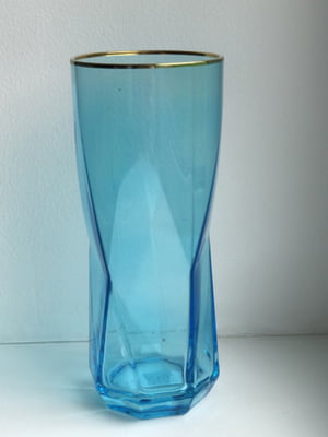 Склянка висока Блакитна геометрія 250 мл | 6320853