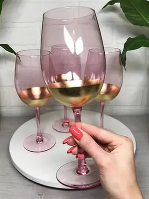 Бокал для вина 625 мл Розовое золото | 6320889