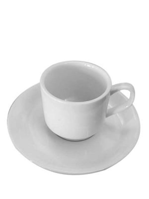 Чашка с блюдцем белая 110 мл | 6321114