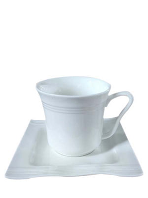 Чашка с блюдцем белая 230 мл | 6321125