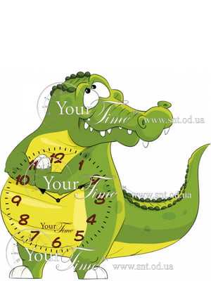 Часы настенные Крокодил детские 33 х 4,5 х 33 см | 6322083