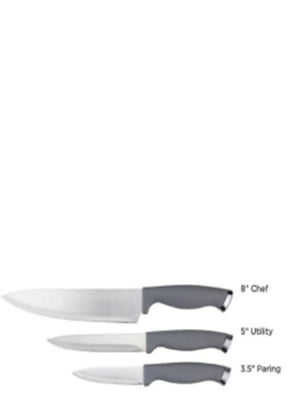 Набір ножів Ardesto Gemini Gourmet 3 пр сірий | 6322149
