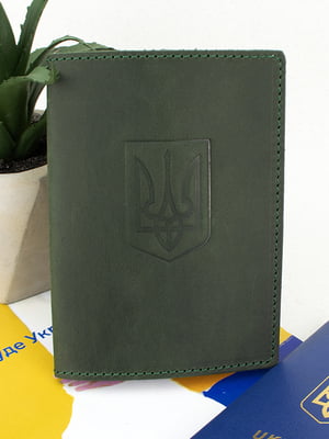 Обкладинка для паспорта темно-зелена | 6325674